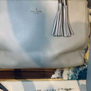 Kate Spade Light Gray Leather Shoulder Bag